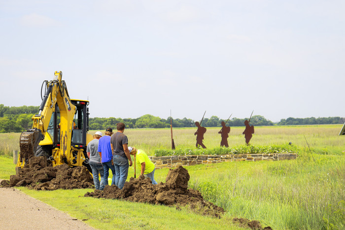 Digging a cable trench